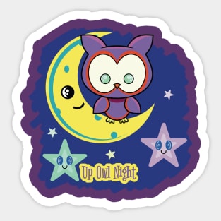 Up Owl Night - Night Owl Sticker